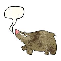 speech bubble textured cartoon bear