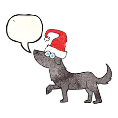 speech bubble textured cartoon dog