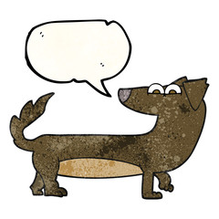 speech bubble textured cartoon dog