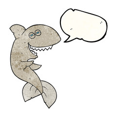 speech bubble textured cartoon laughing shark