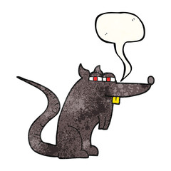 speech bubble textured cartoon evil rat