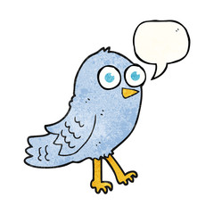 speech bubble textured cartoon bird
