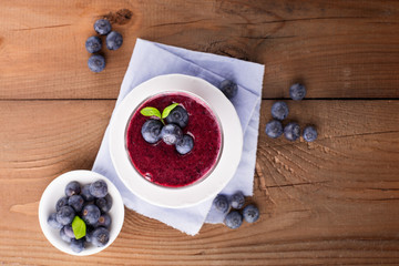 Blueberry smoothie with chia seeds
