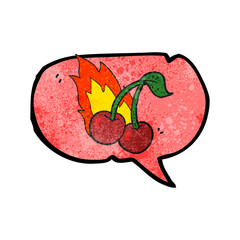 texture speech bubble cartoon flaming cherries