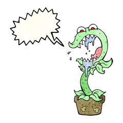texture speech bubble cartoon carnivorous plant