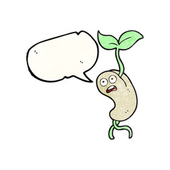 texture speech bubble cartoon sprouting seed