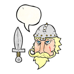 texture speech bubble cartoon viking warrior