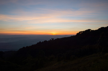Sunset on the mountain.