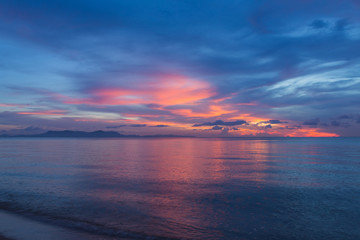 Deep blue with pnk sunset