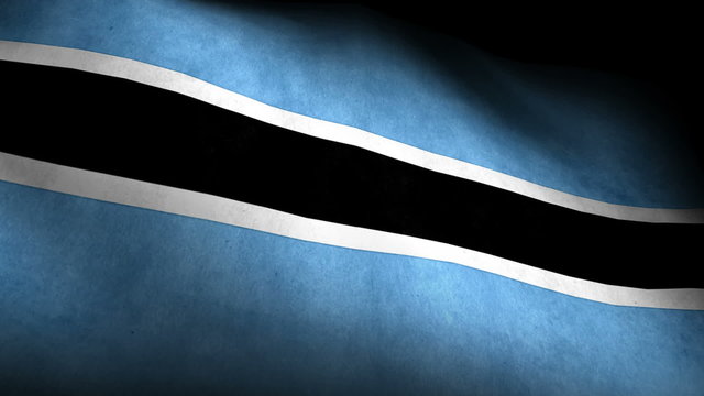 Low Angle view of National flag of Botswana background 