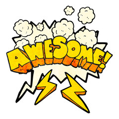 texture speech bubble cartoon word awesome