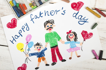 Happy fathers day card made by a child