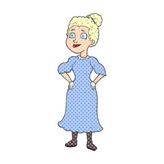 cartoon victorian woman in dress