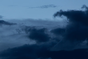 black cloud in dark night sky background