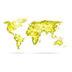 Fototapeta na wymiar vectors World Map polygonal precision low-poly yellow