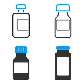 Medicine bottle  icons set.