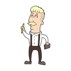 cartoon man with notebook