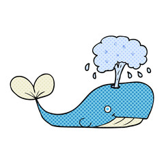 cartoon whale spouting water