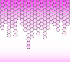 Hexagon honeycomb abstract pattern background in pastel pink