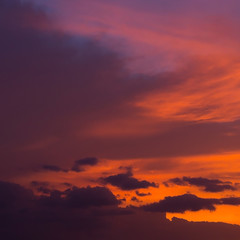 Fototapeta premium colorful dramatic sunset sky with orange cloud, twilight sky
