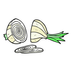 cartoon sliced onion