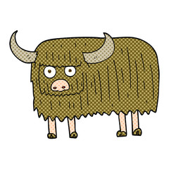 cartoon hairy cow