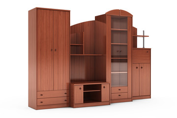 Living Room Wall Unit. 3d rendering