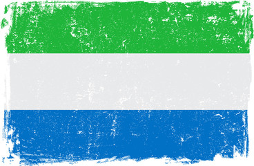 Sierra Leone Vector Flag on White