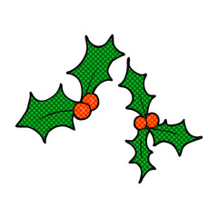 cartoon christmas holly