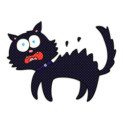 cartoon scared black cat