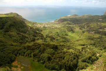 Paisagem da Ilha das Flores. Açores, Portugal