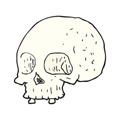 cartoon old skull