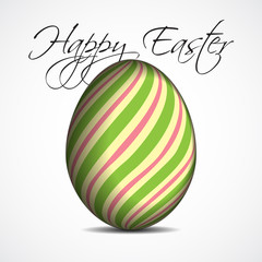 greeting card with text, colored Easter egg
