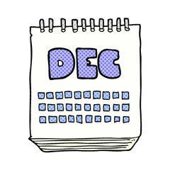 cartoon calendar showing month of december