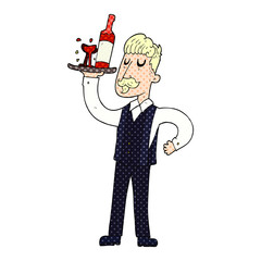cartoon waiter