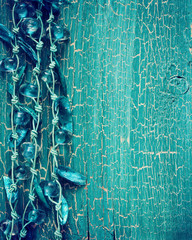 abstract turquoise old wood background