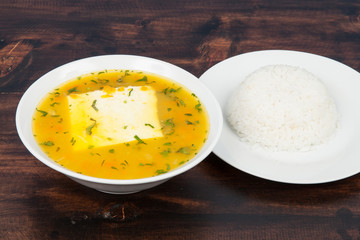Soup pasta with cheese