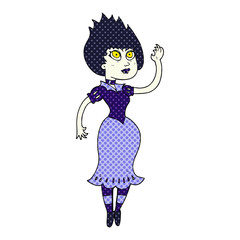 cartoon vampire girl waving
