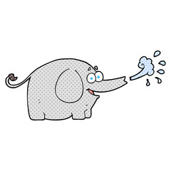 cartoon elephant squirting water