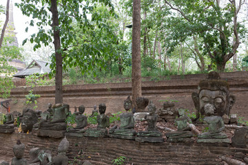 buddha statue in wat umong, chiang mai, travel thai temple