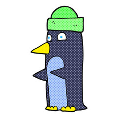 cartoon penguin wearing hat