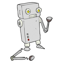 cartoon broken robot