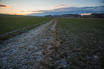 Landschaft im Sonnenuntergang