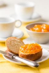 Peach orange jam for breakfast