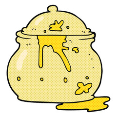 cartoon messy mustard pot