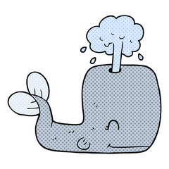cartoon whale spouting water