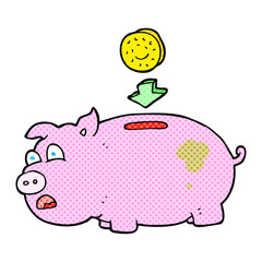 cartoon piggy bank