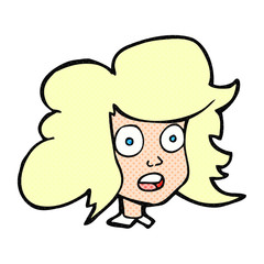 cartoon surprised female face