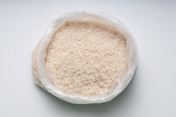 Some rice in a sack