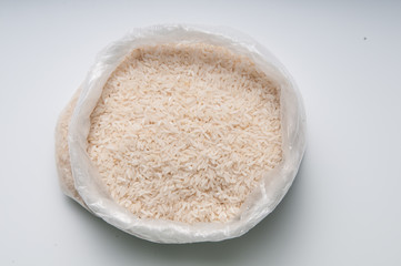 Some rice in a sack